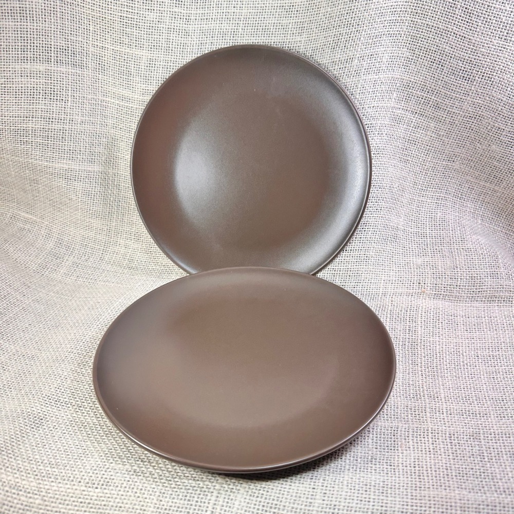IKEA Dinera Matte Brown Side Plates Set of 2 Stoneware 8 Inch Appetizer Dessert
